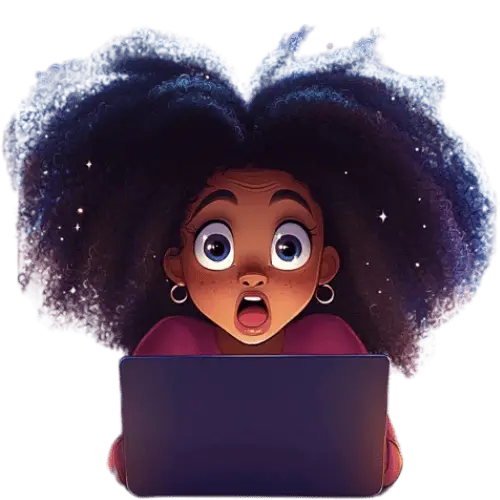 A shocked and outraged black british female character who really needs to know how to open google drive links like a pro
